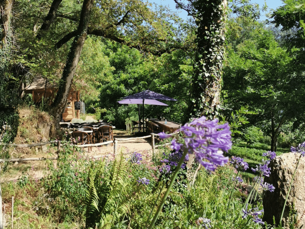 Espace dégustation du jardin Filleule des Fées en Bretagne